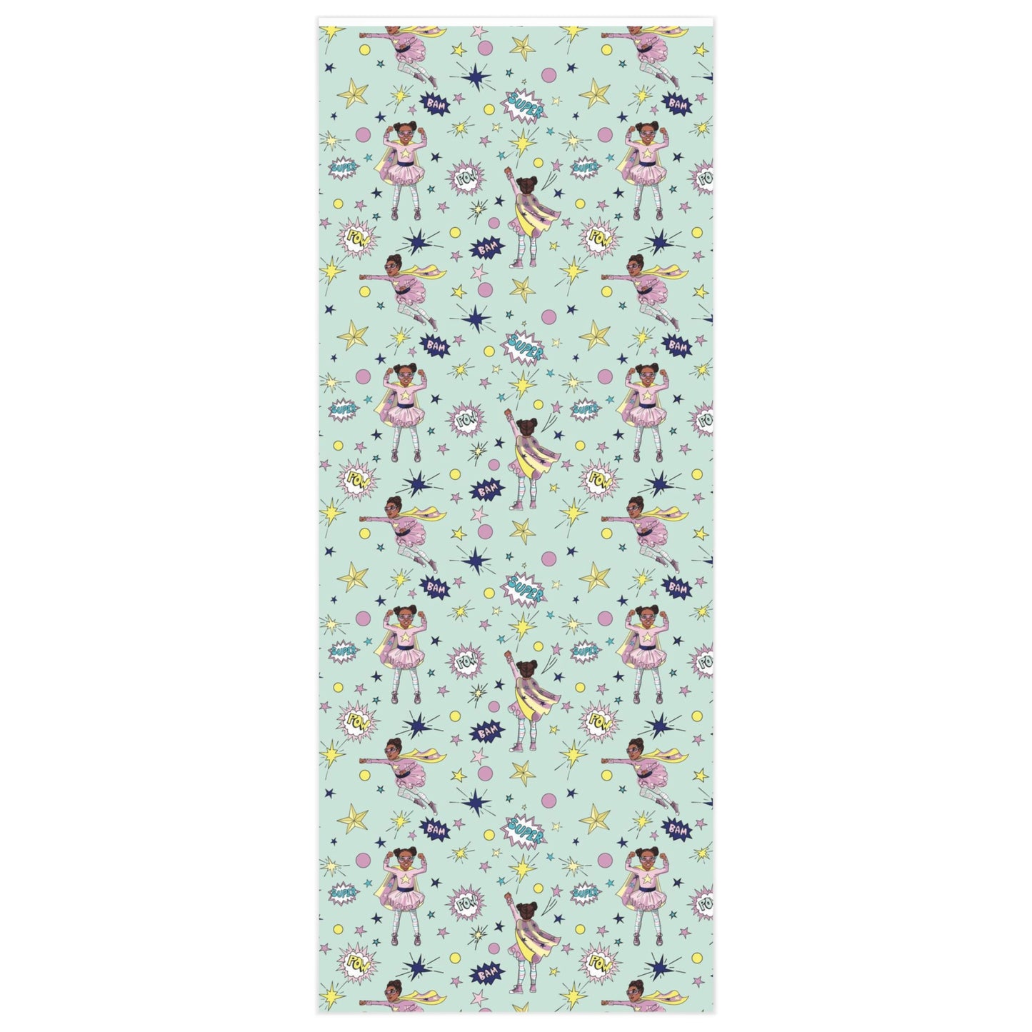 Girl Superhero Gift Wrapping Paper