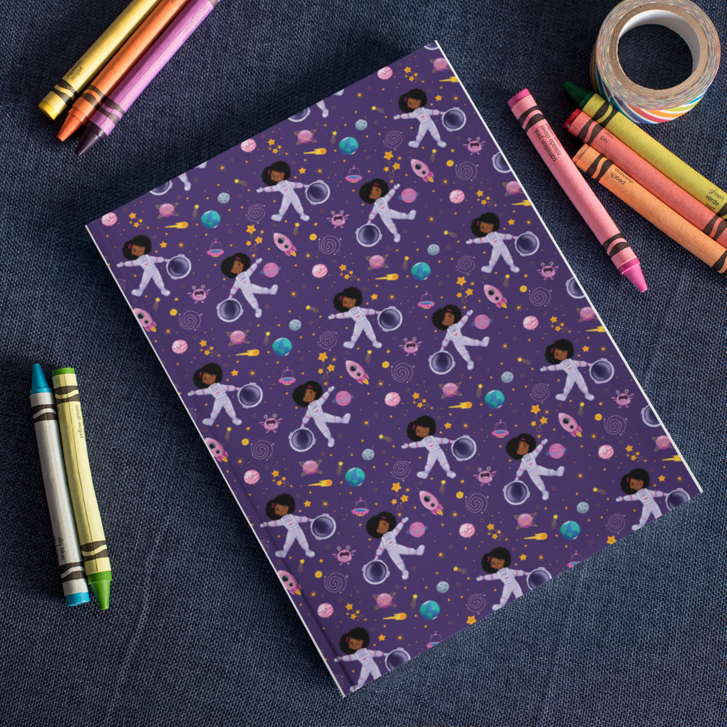 Astronaut Space Girl Hardbound Journal