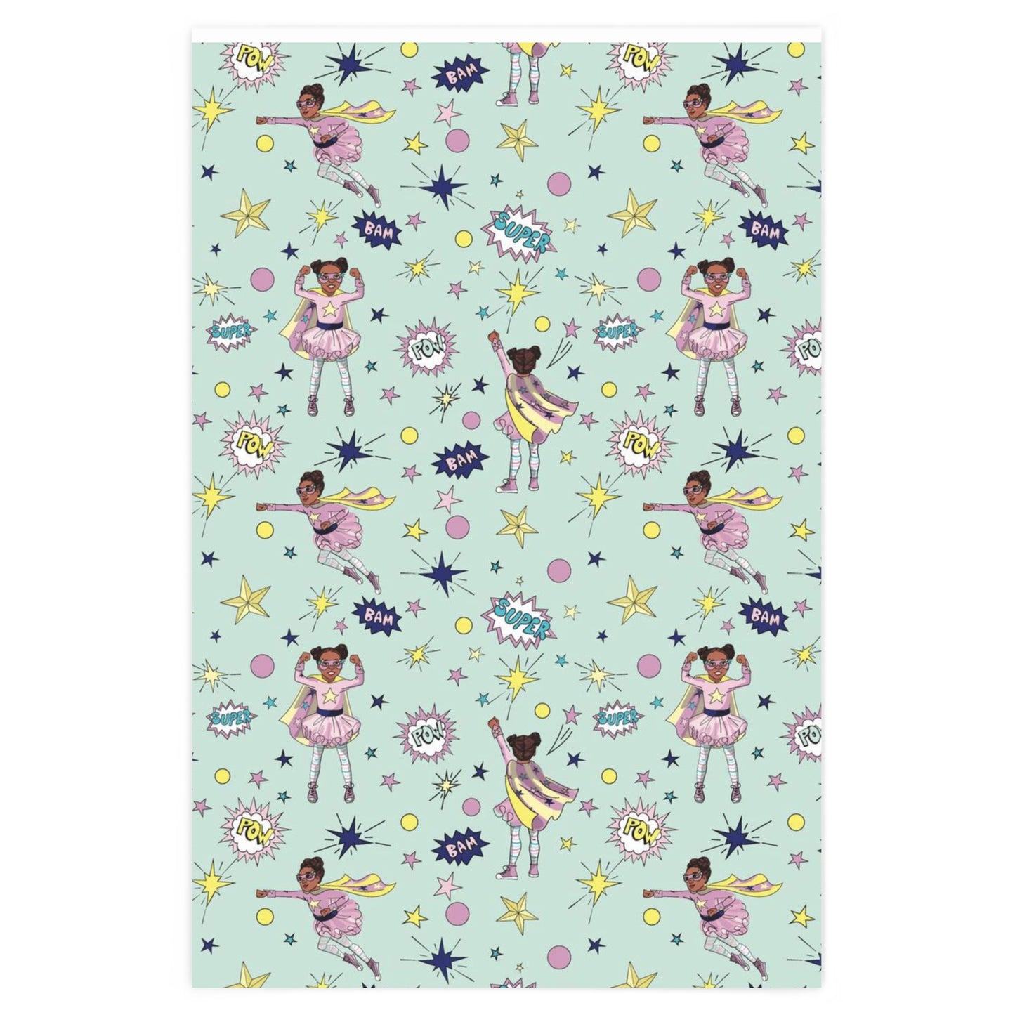 Girl Superhero Gift Wrapping Paper