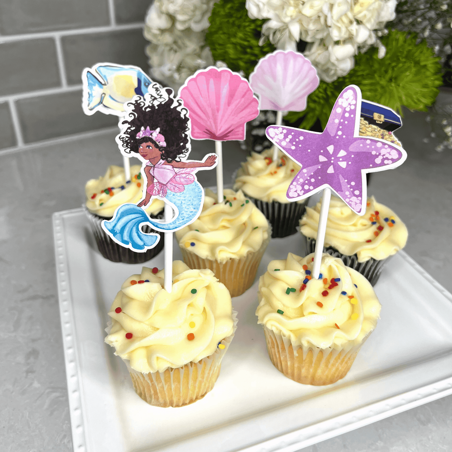 Mermaid Cupcake Toppers