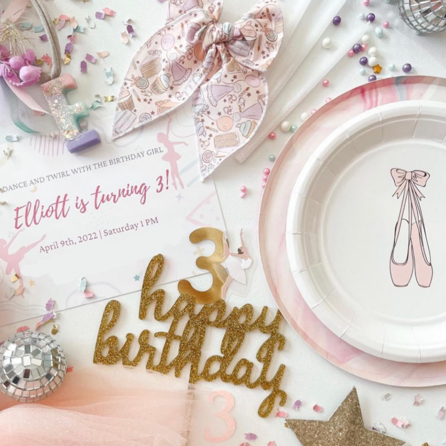 Ballerina Party Tableware Set Decorations Ideas for Birthday