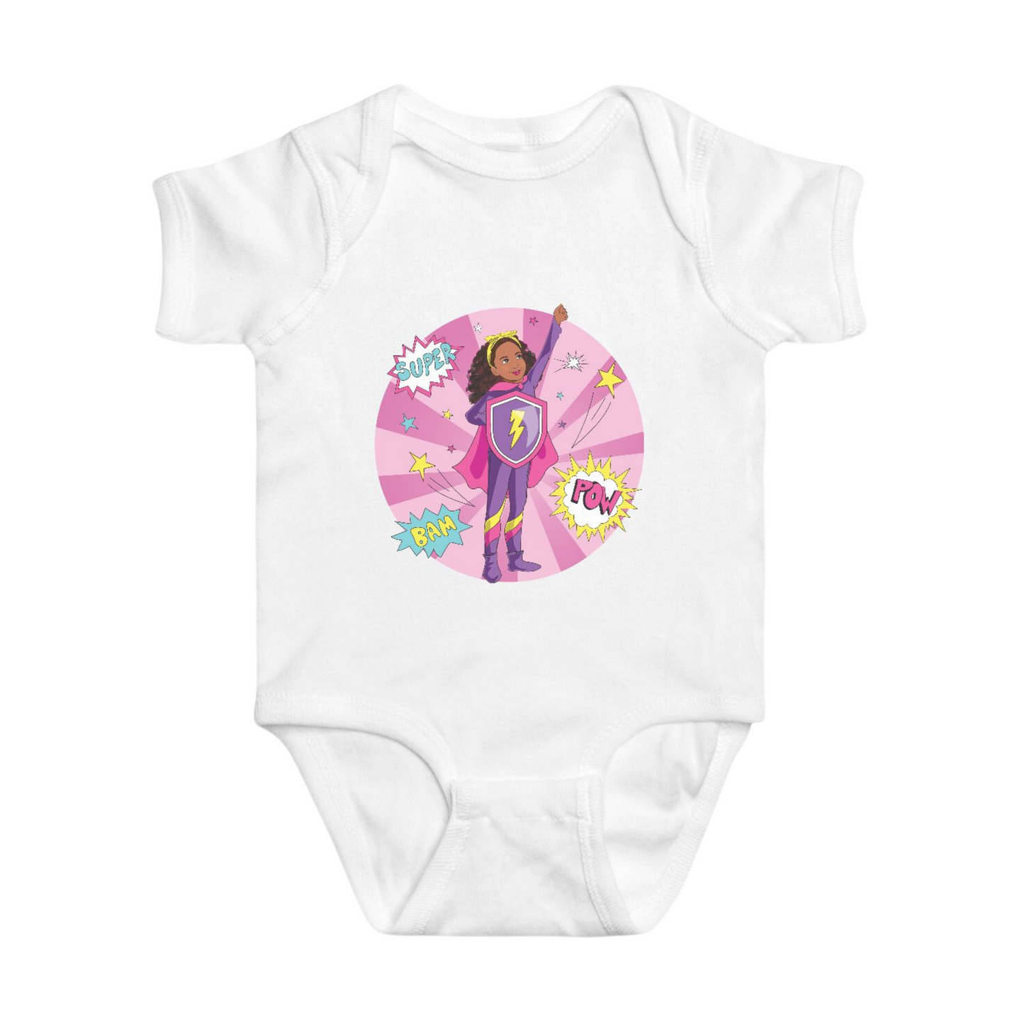 Black Supergirl Baby One Piece
