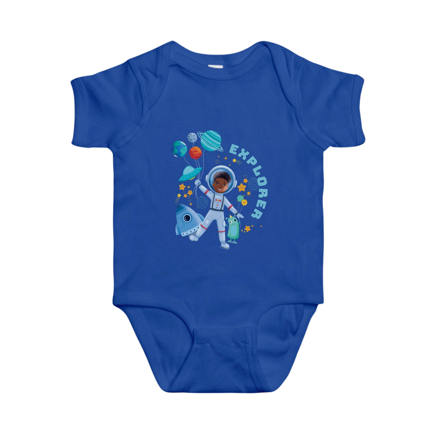 Astronaut Boy Baby Short Sleeve One Piece | (6-18mo)