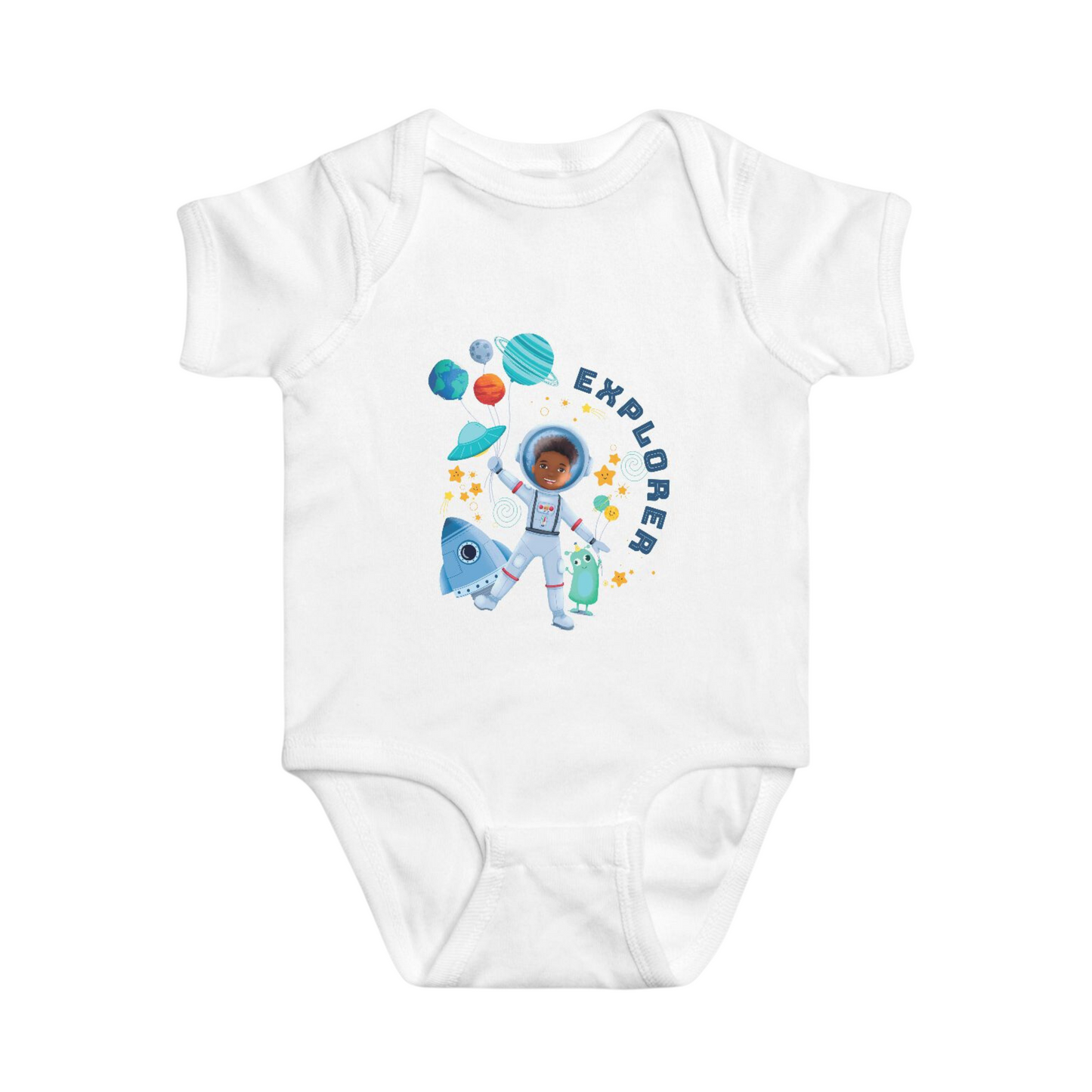 Astronaut Boy Baby Short Sleeve One Piece | (6-18mo)