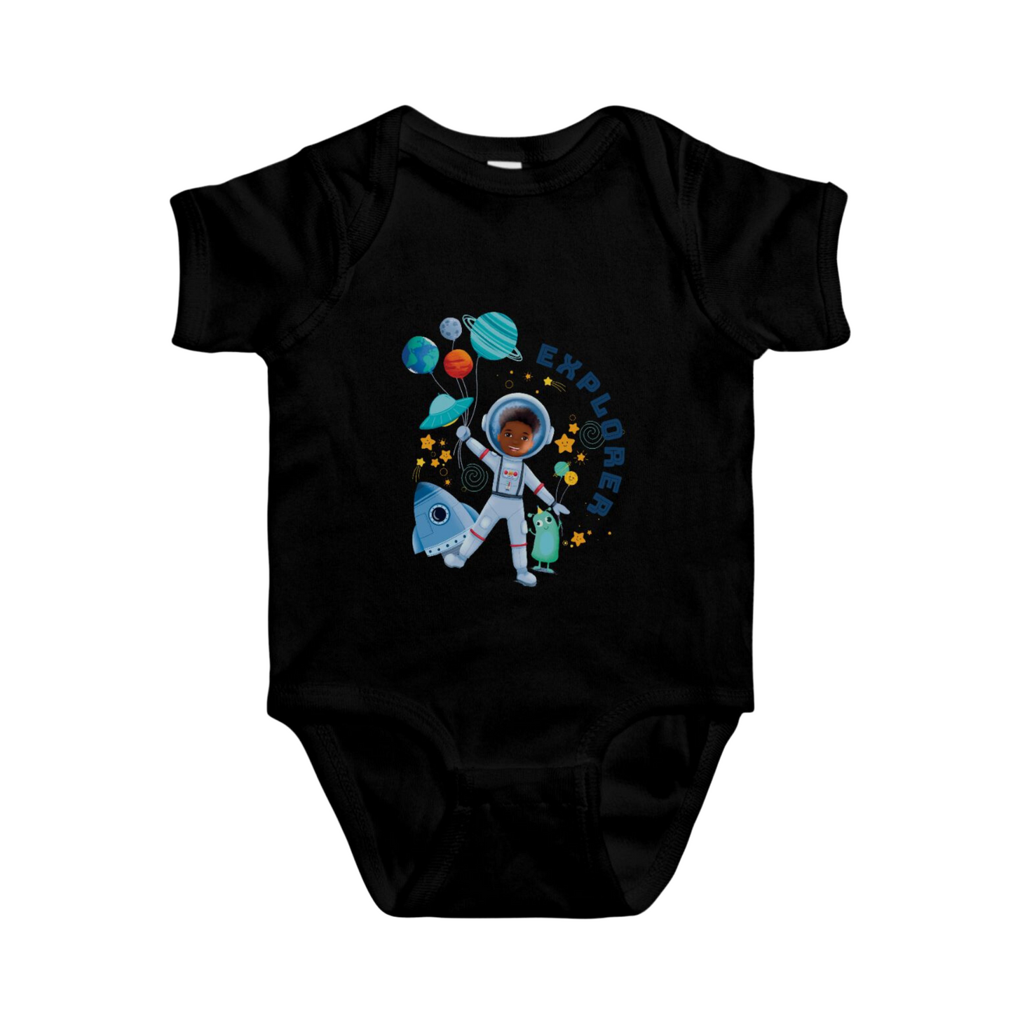 Astronaut Boy Baby Short Sleeve One Piece | (6-18mo)