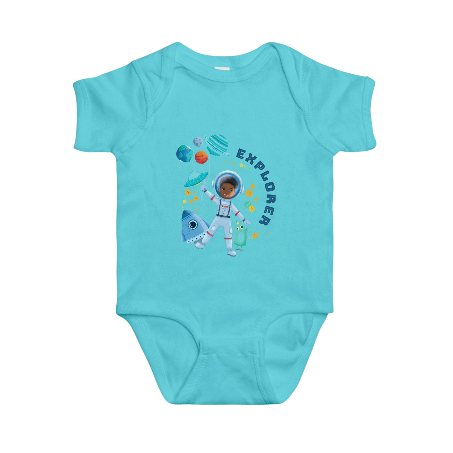 Astronaut Boy Baby Short Sleeve One Piece | (6-18mo)