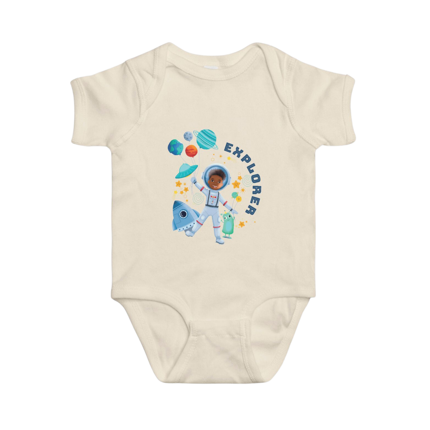 Astronaut Boy Baby Short Sleeve One Piece | (6-18mo)