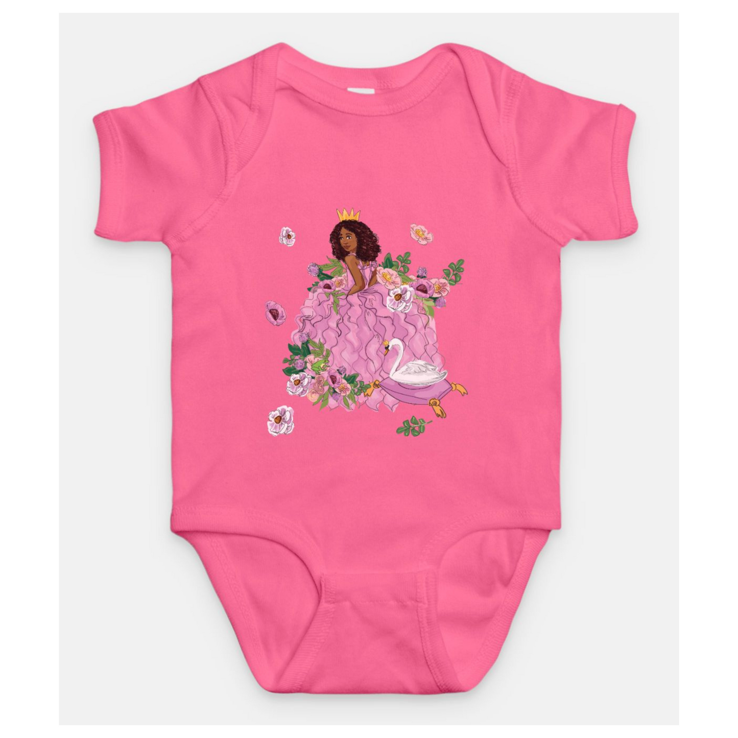 Swan Princess Baby Onesies in Magenta