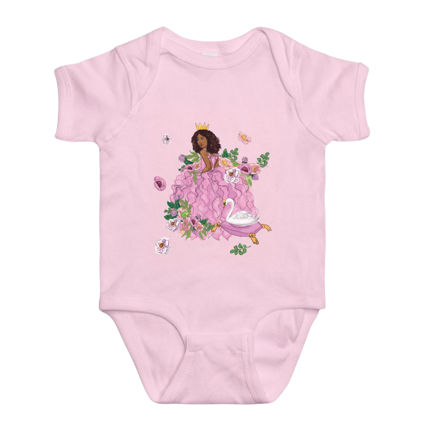 Baby Short Sleeve One Piece Swan Princess