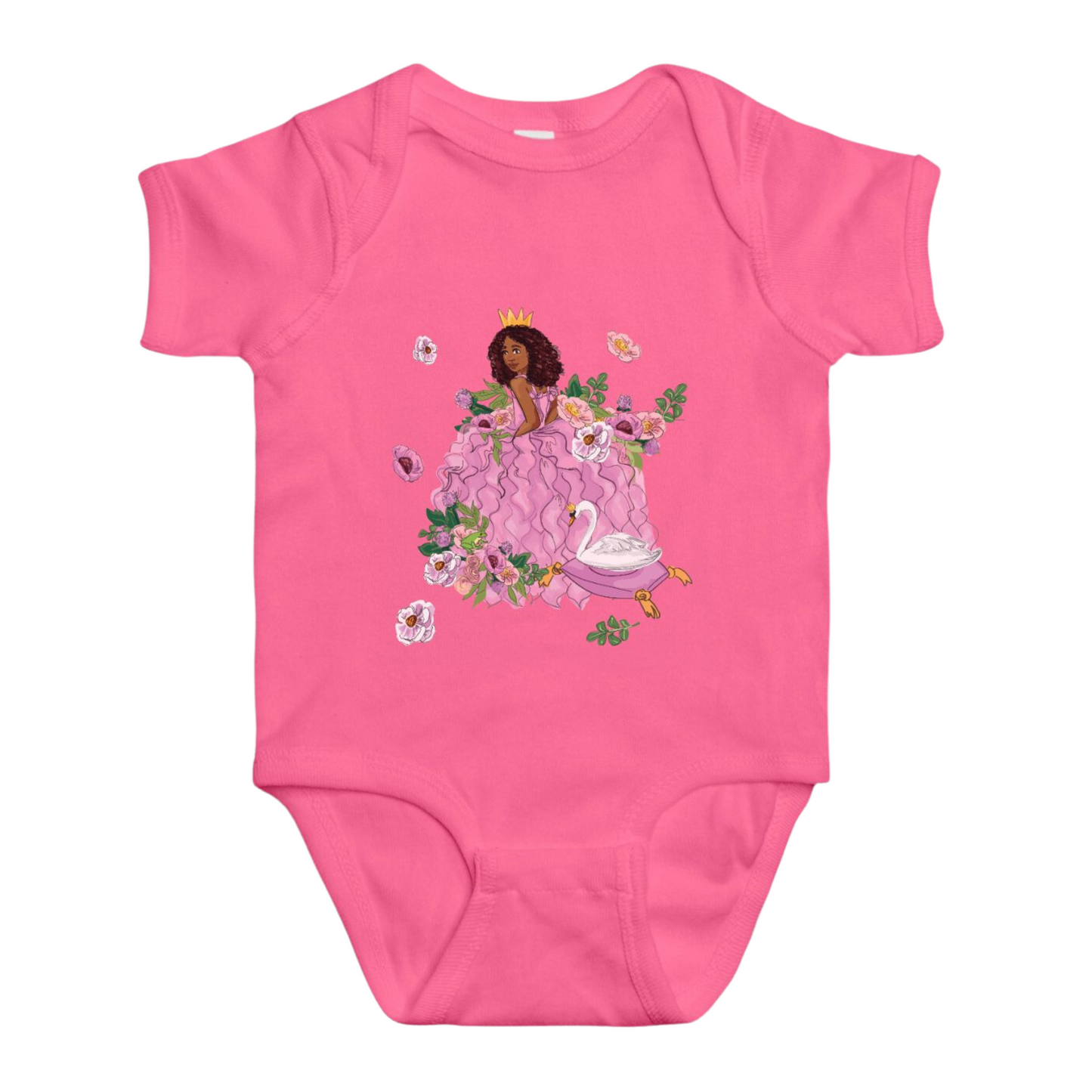 Baby Short Sleeve One Piece Swan Princess