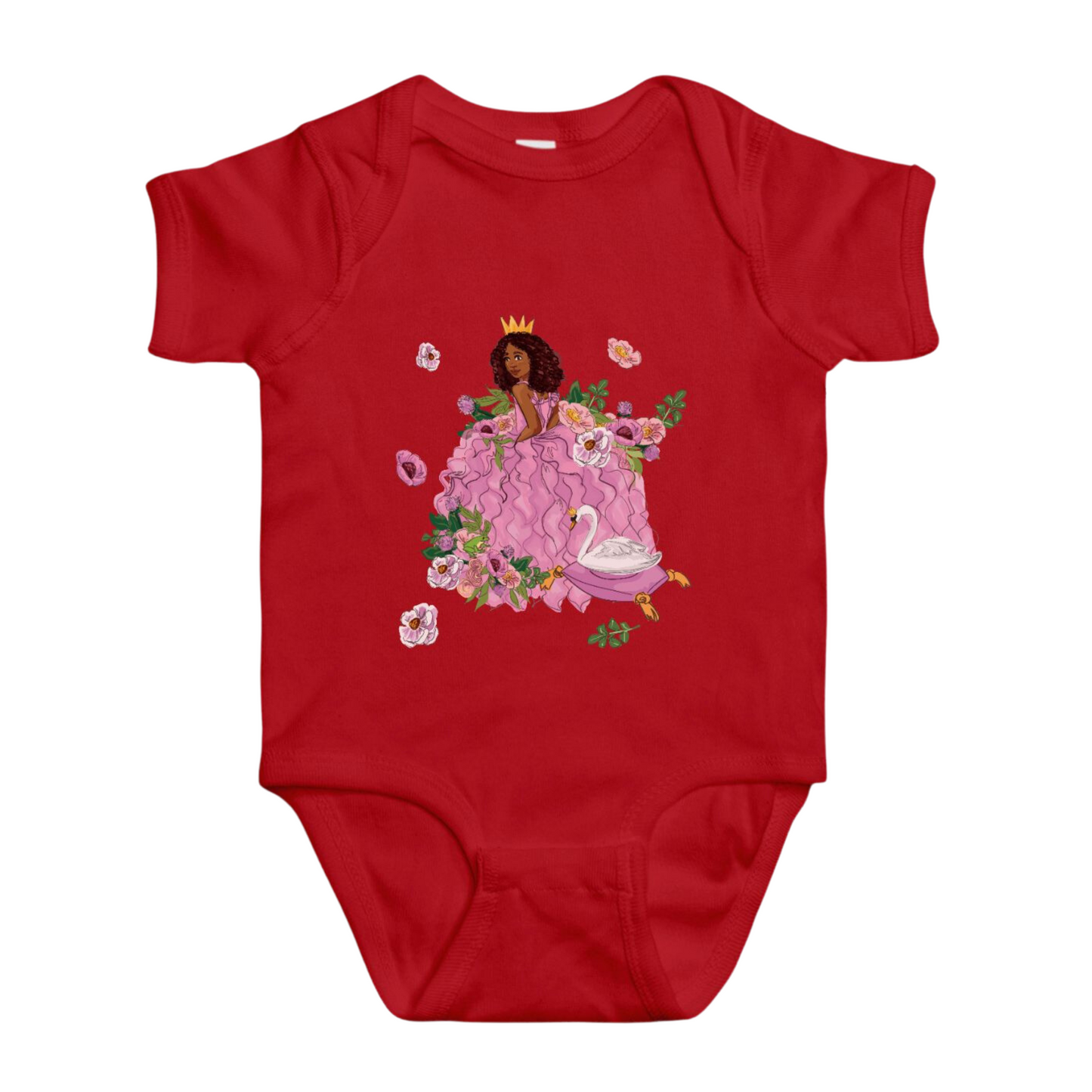 Swan Princess Baby Onesies in Red
