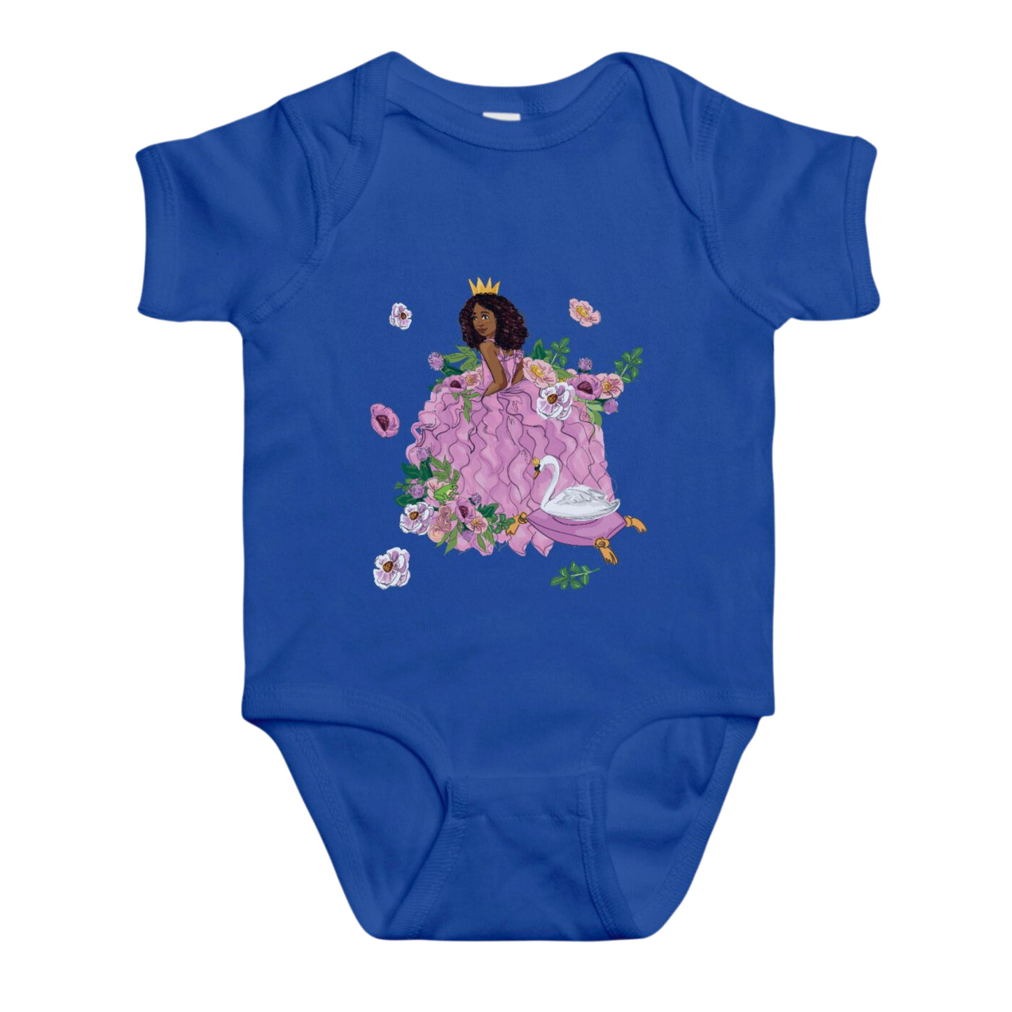 Swan Princess Baby Onesies in Blue