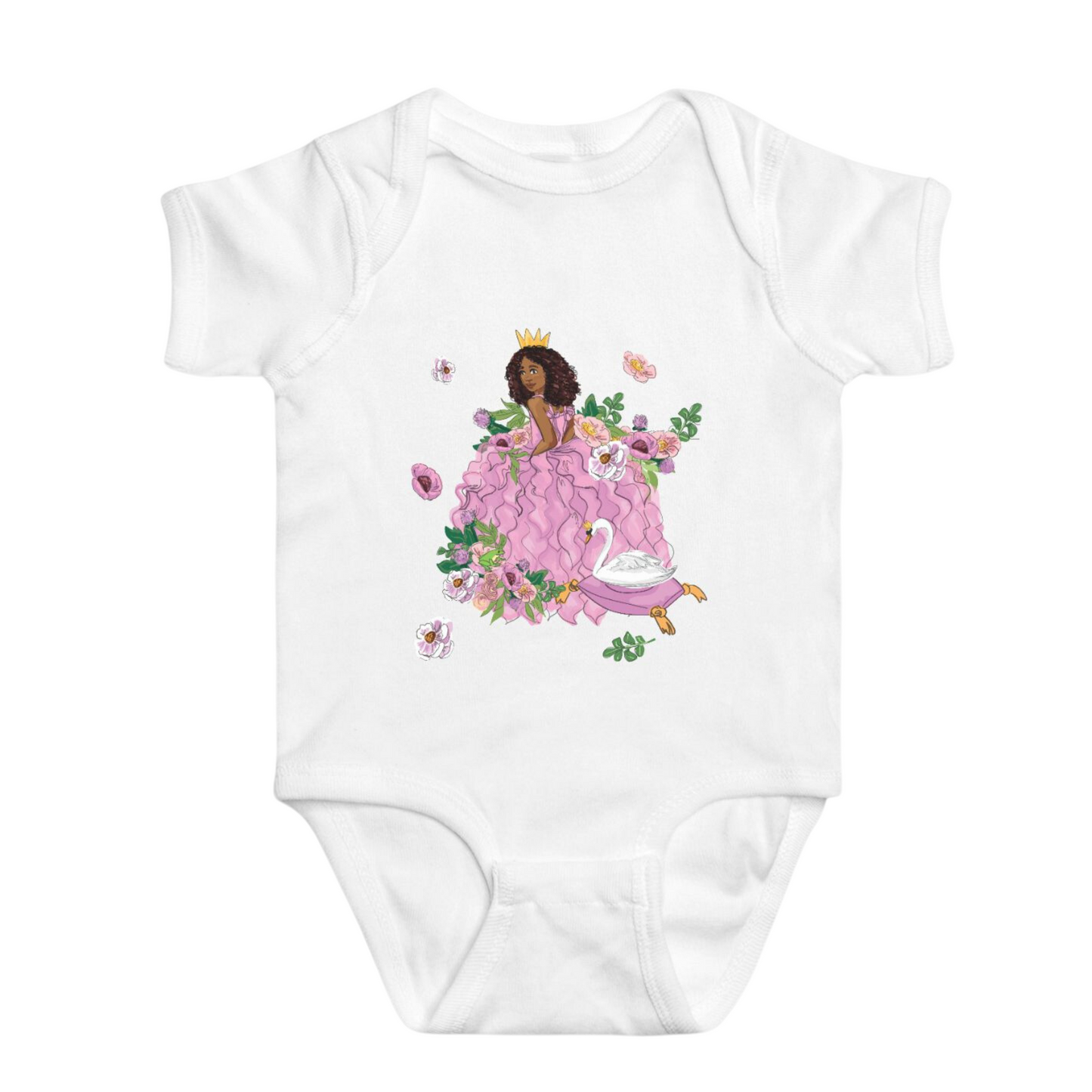 Swan Princess Baby Onesies in White