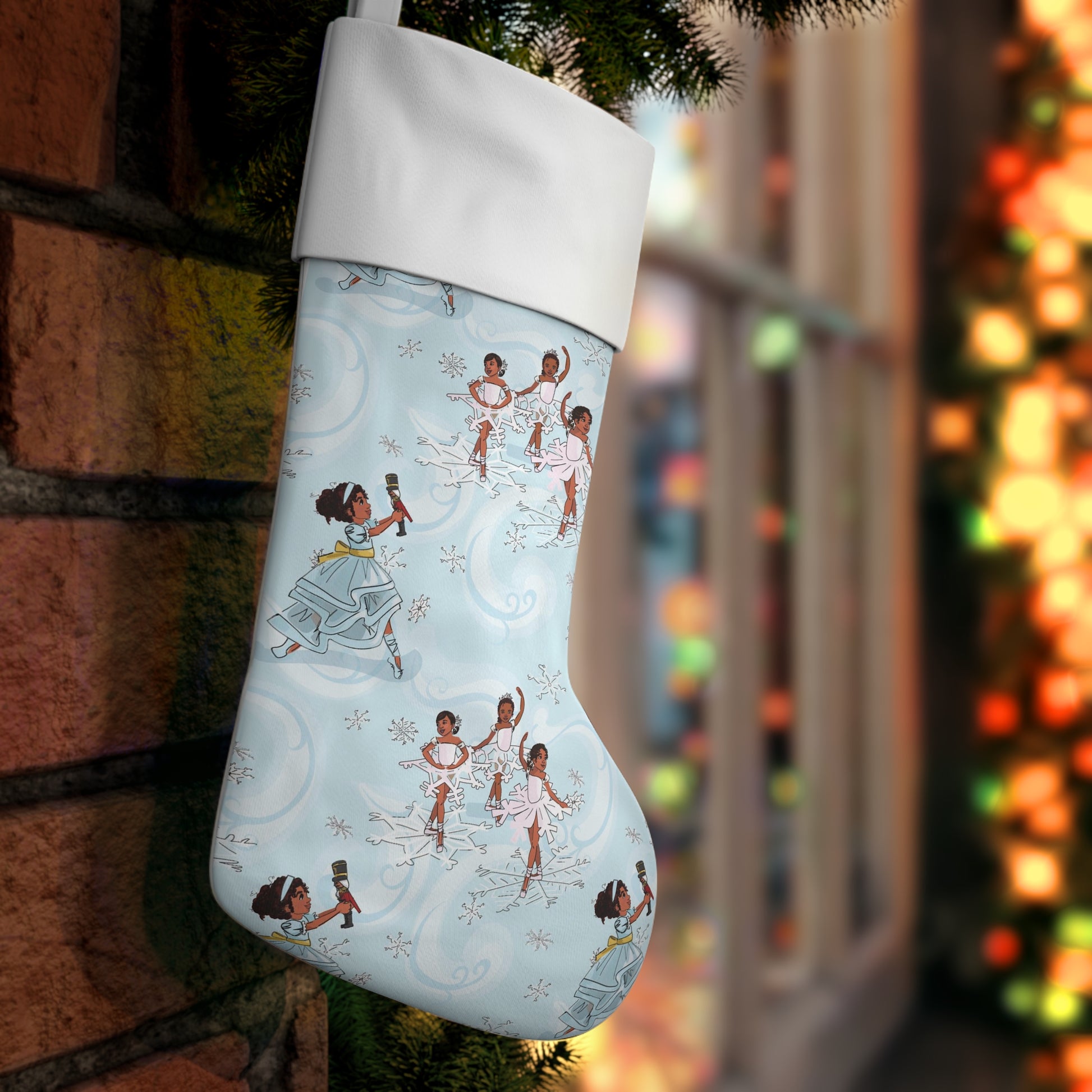 African-American Winter Wonderland Christmas Stocking