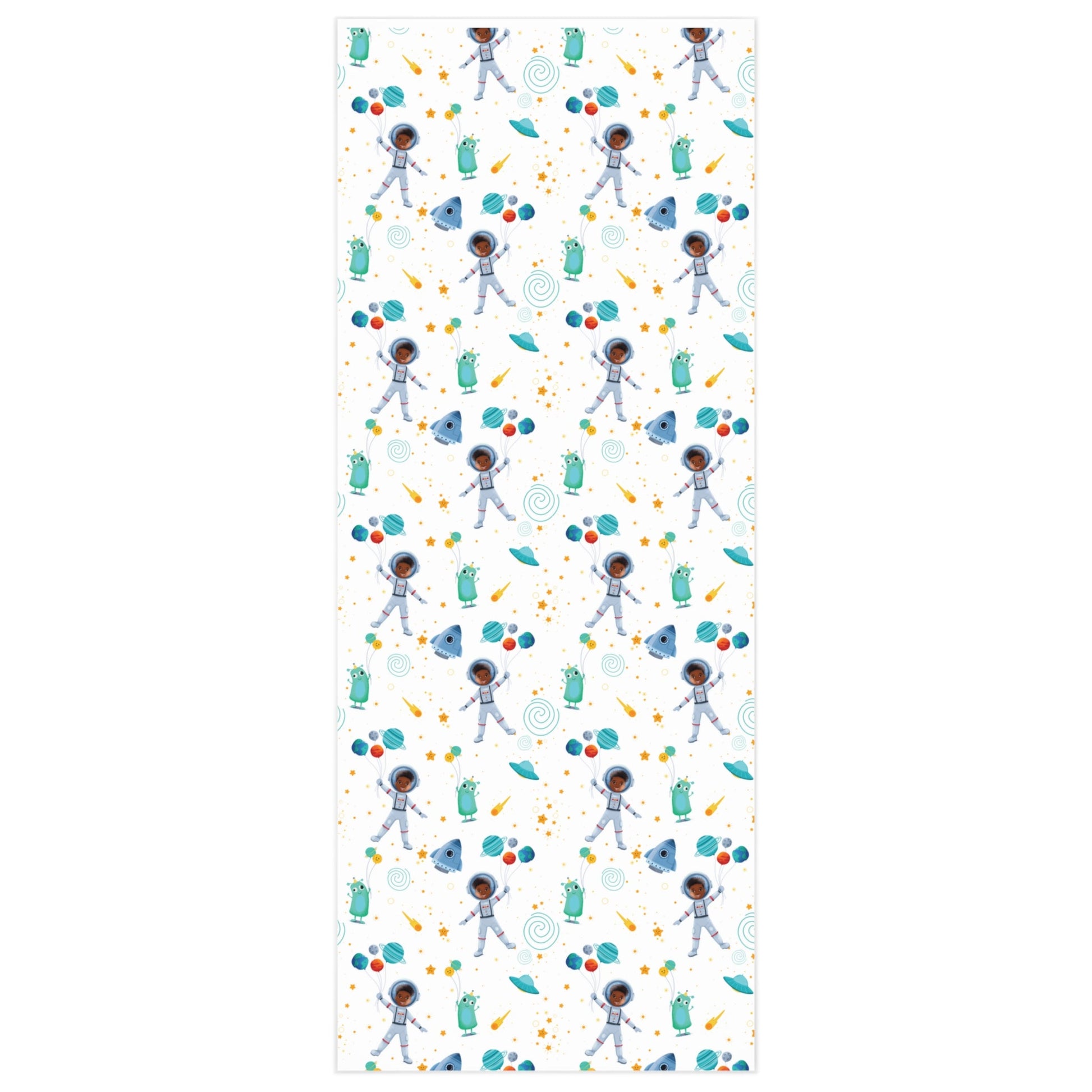 Space Boy Gift Wrapping Paper | White
