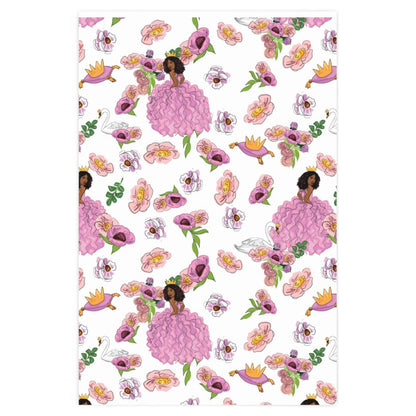SWAN PRINCESS WRAPPING PAPER | WHITE BACKGROUND