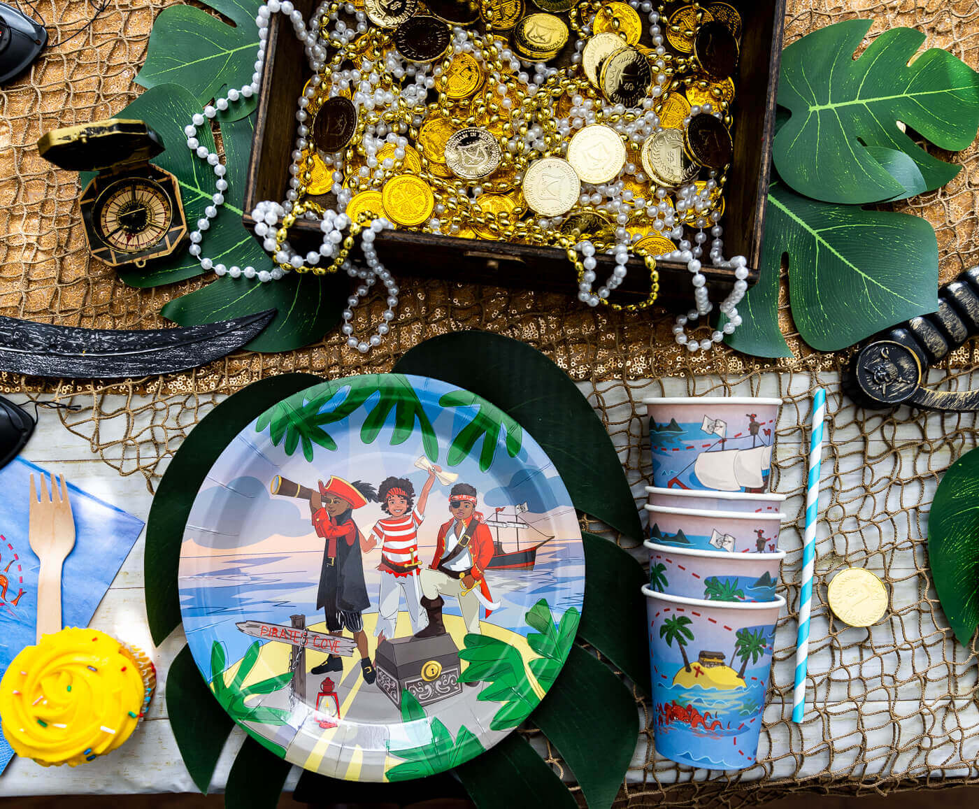 Pirate party tableware set ideas decorations