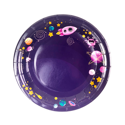 Purple Outerspace Paper Plates (Small)