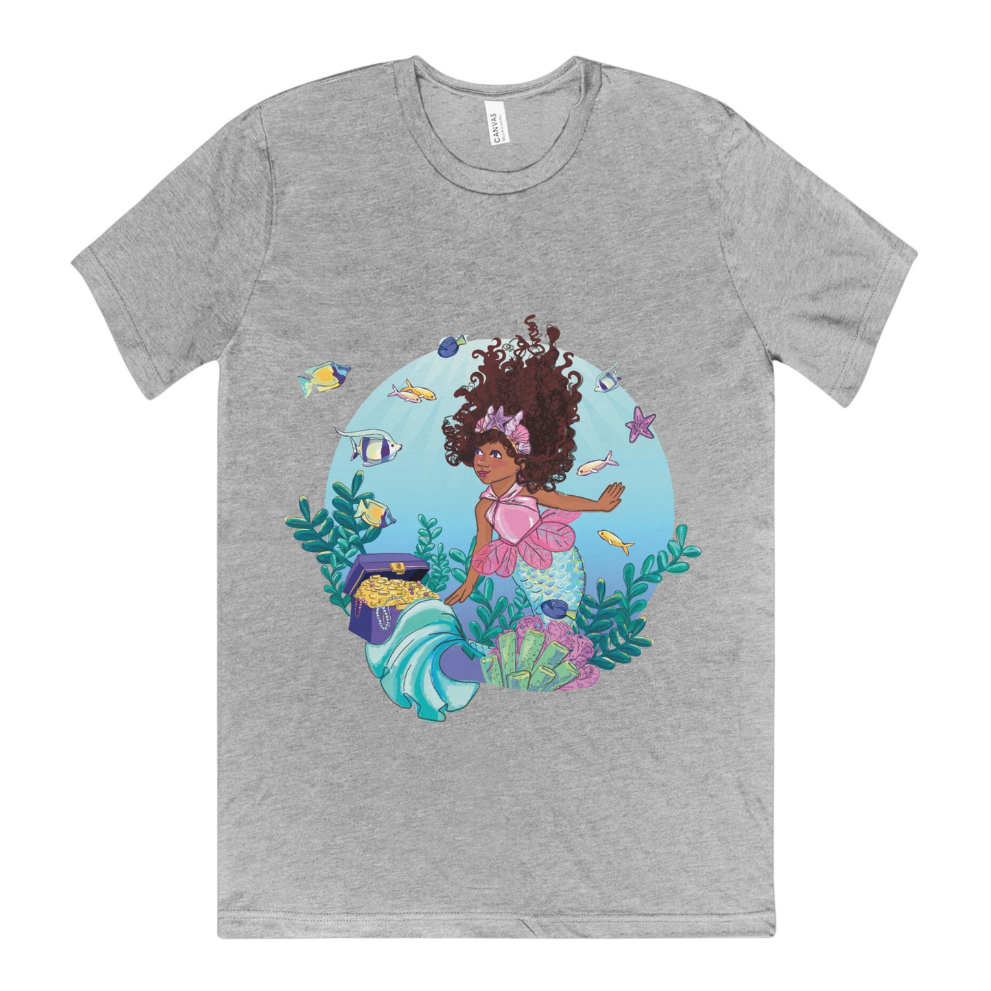 Adult Mermaid Short Sleeve Shirt (Grey)