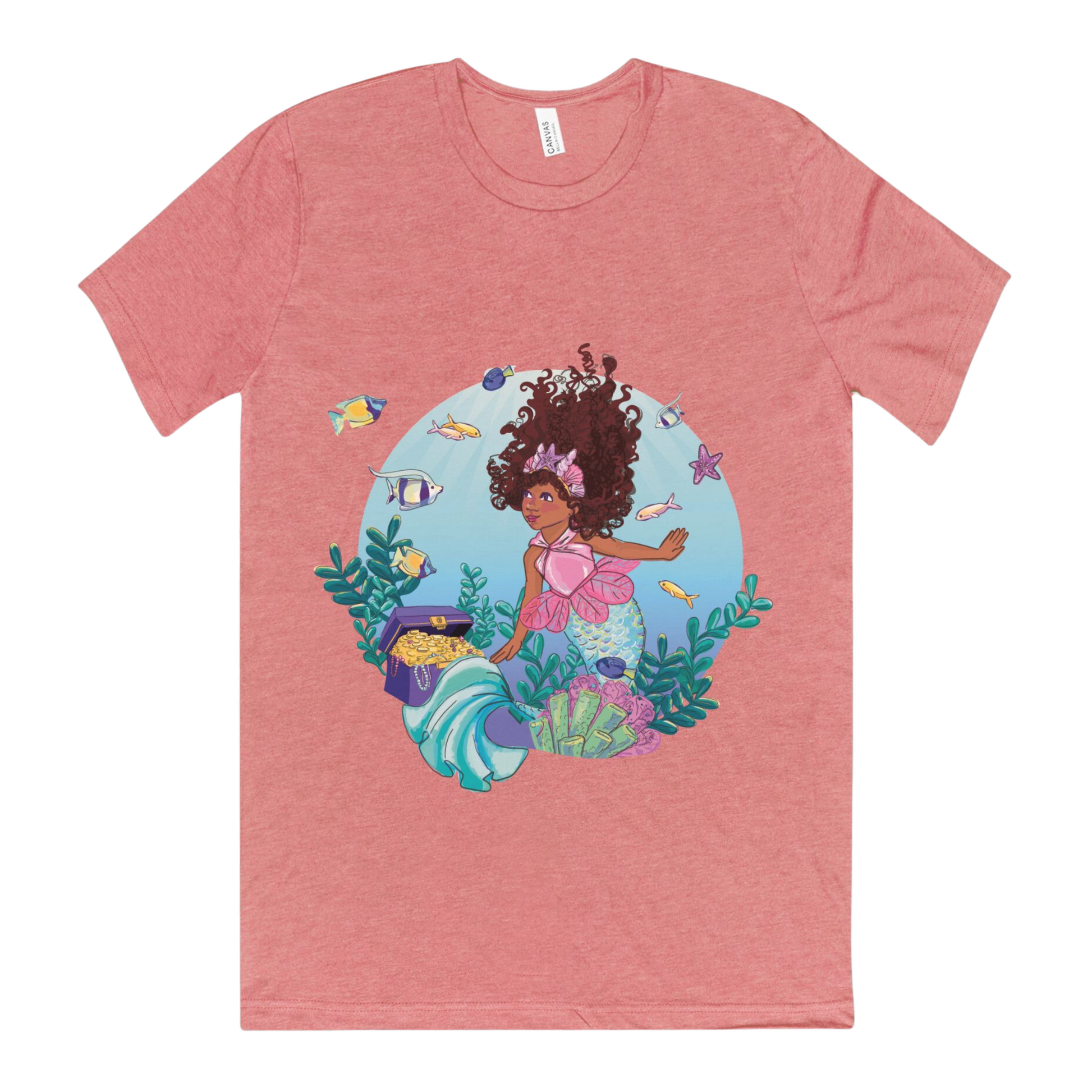 Adult Mermaid Short Sleeve Shirt (Coral)