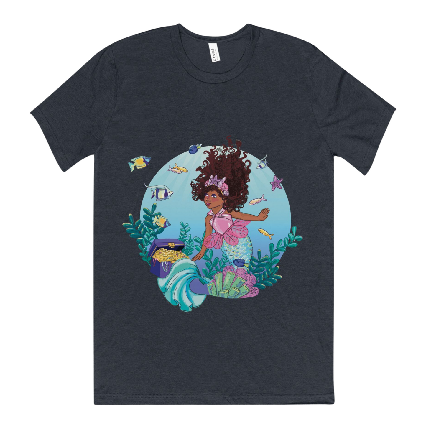 Adult Mermaid Short Sleeve Shirt (Dark Grey)