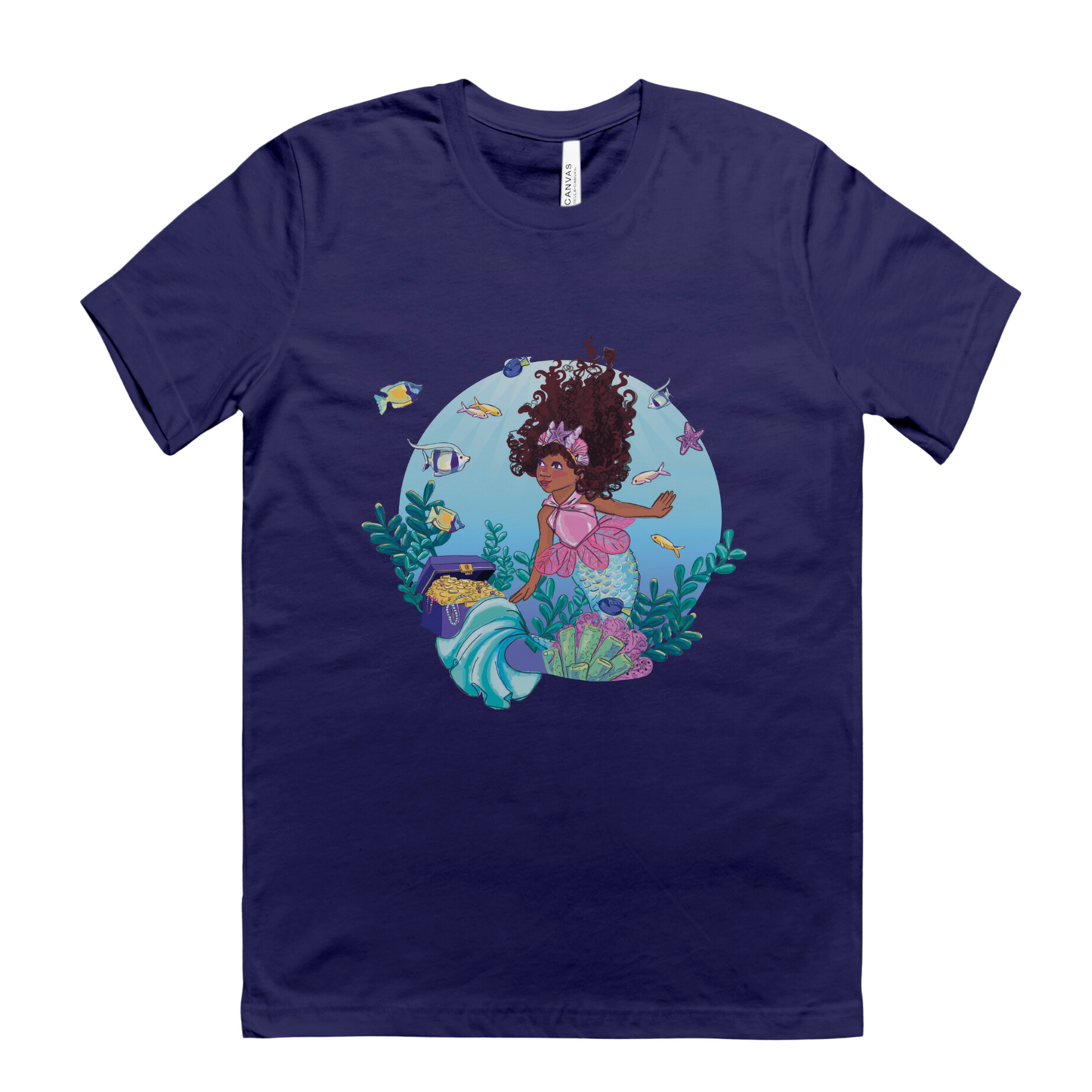 Adult Mermaid Short Sleeve Shirt (Dark Blue)