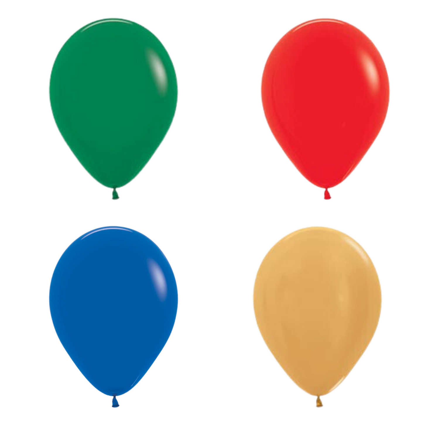 Latex Party Balloons | Yellow, Green, Blue, Red (12 Pack)