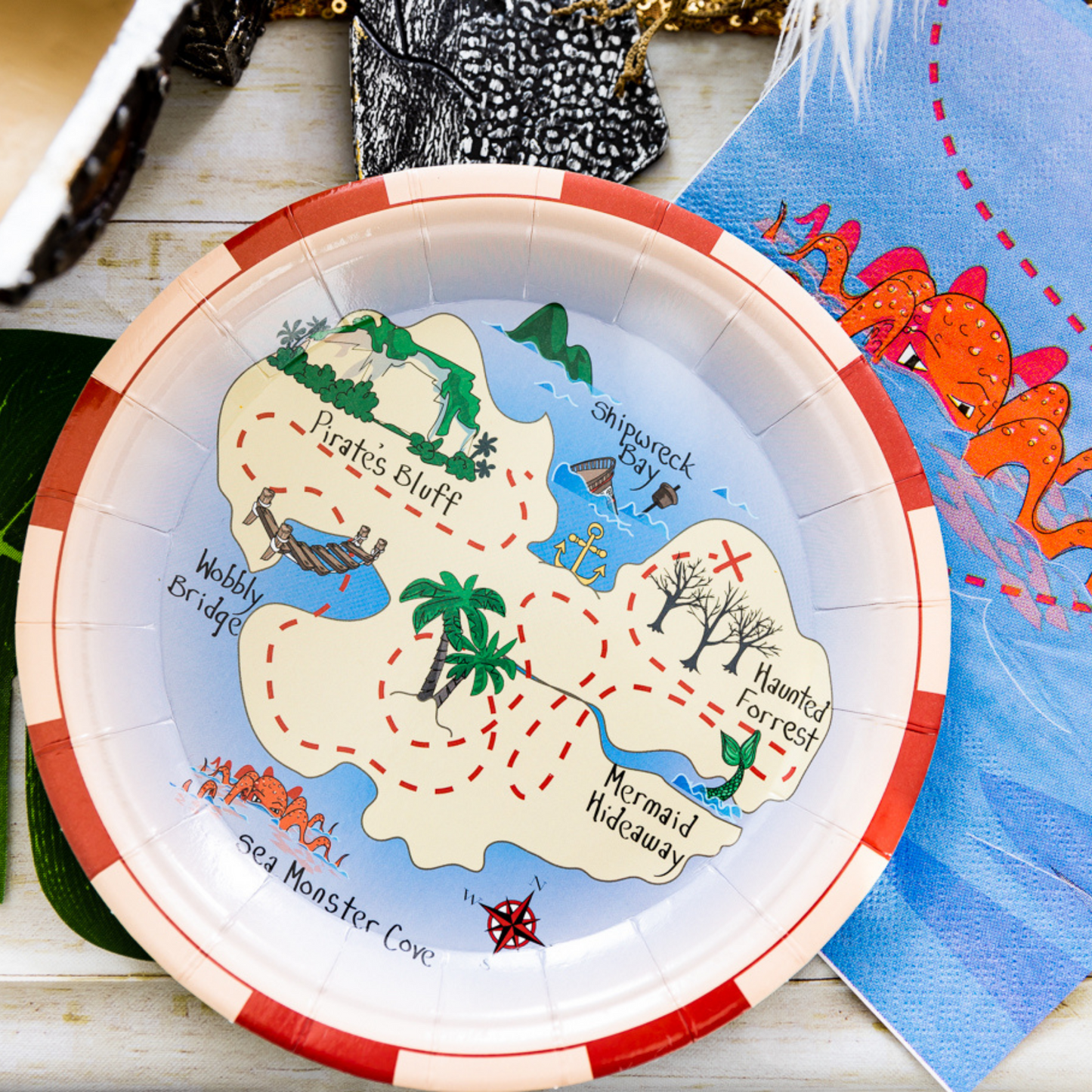 Pirate Map Paper Plate (Small)