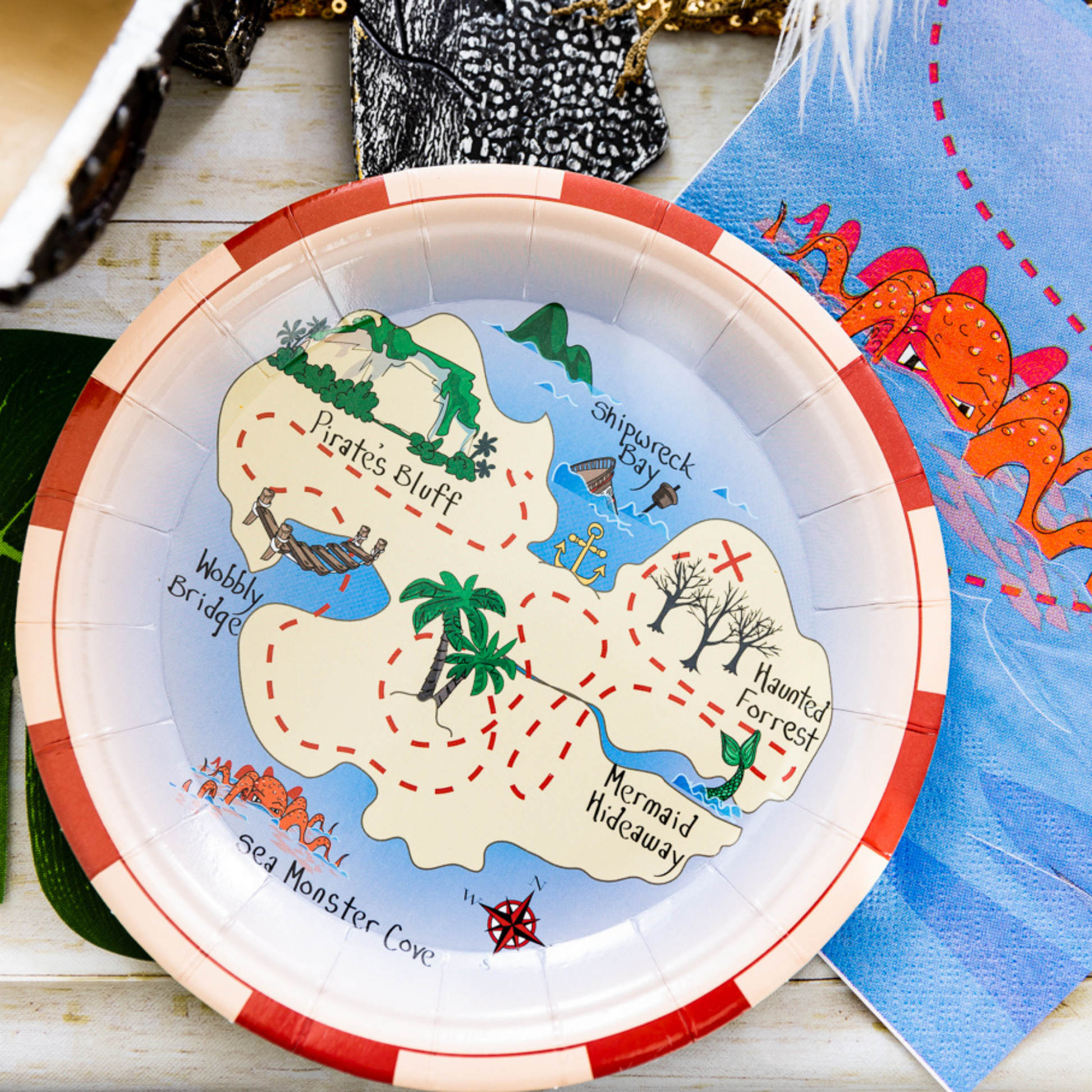 Pirate Map Paper Plate (Small)