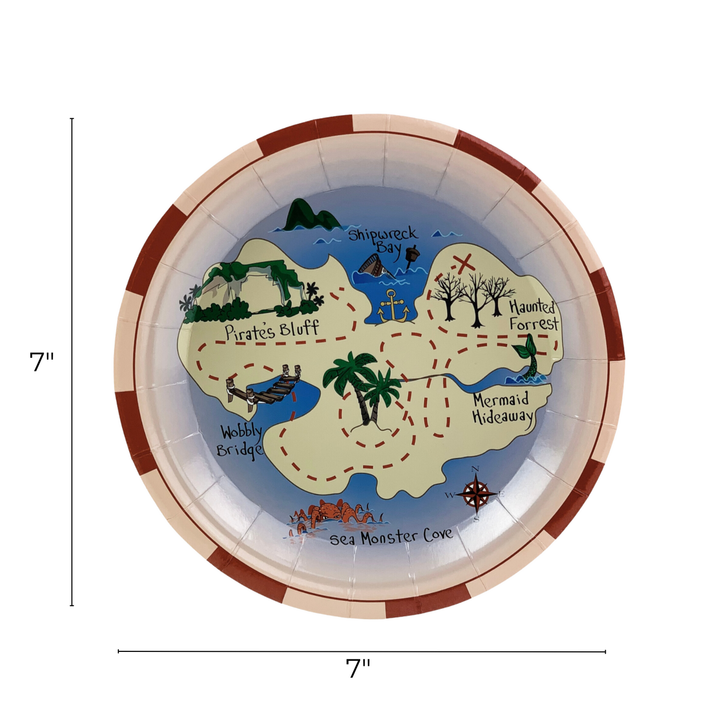 Pirate Map Paper Plate (Small)