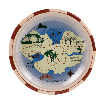 Pirate Map Paper Plates (Small) — included in the Pirate party set