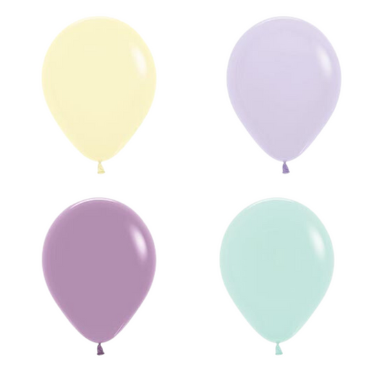 Latex Party Balloons | Pastels: Yellow, Lavender, Green, Lilac