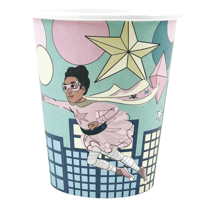 Girl Superhero Paper Cups | Mint Green — included in the Girl Superhero Mint party set