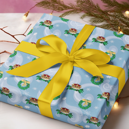 Wreath and Crown Holiday Wrapping Paper