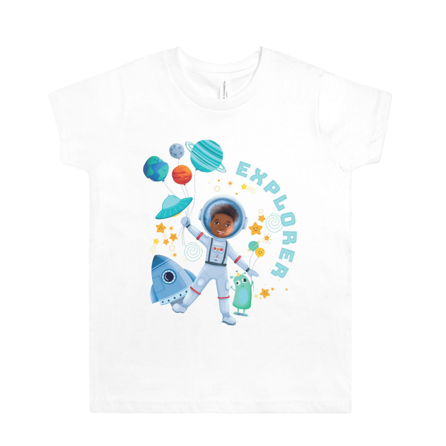 Kids Space Black Astronaut Boy Shirt (S-XL)