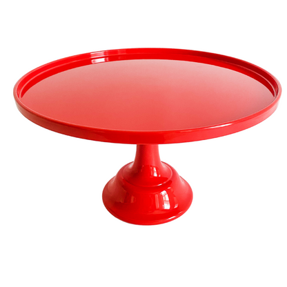 red cake stand