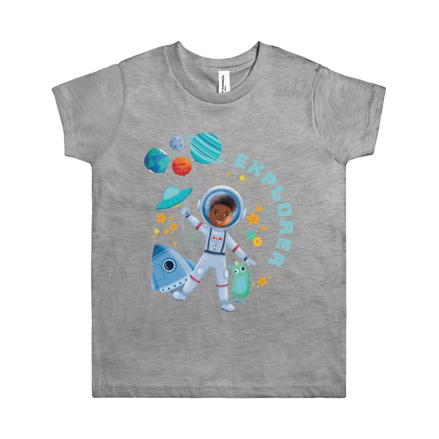 Kids Space Black Astronaut Boy Shirt (S-XL)