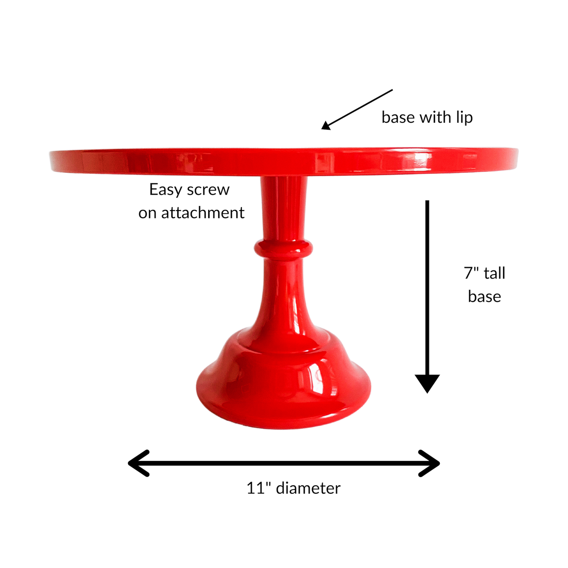 red cake stand