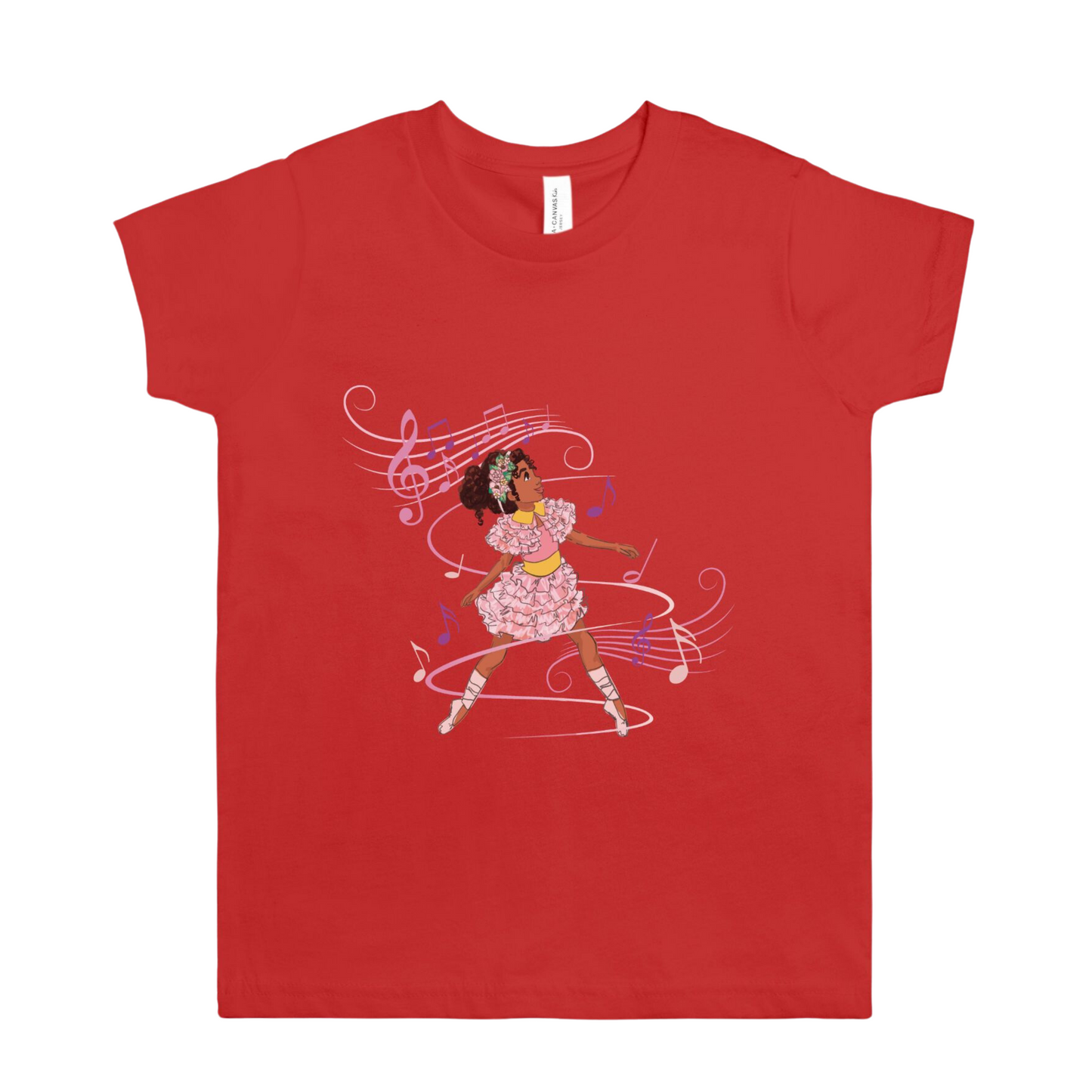 Kids Black Ballerina T-Shirt (S-XL)