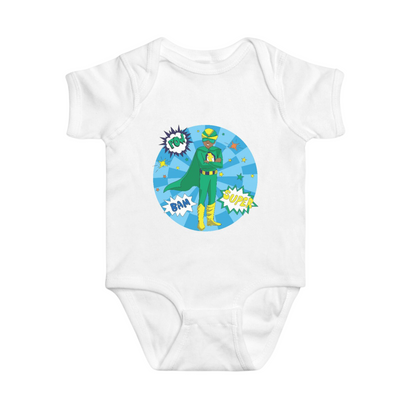 Black Superhero Baby One Piece | (6-18mo)