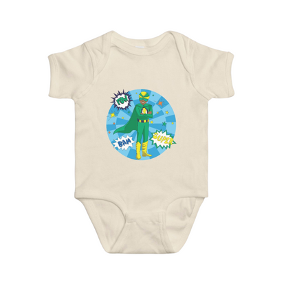 Black Superhero Baby One Piece | (6-18mo)