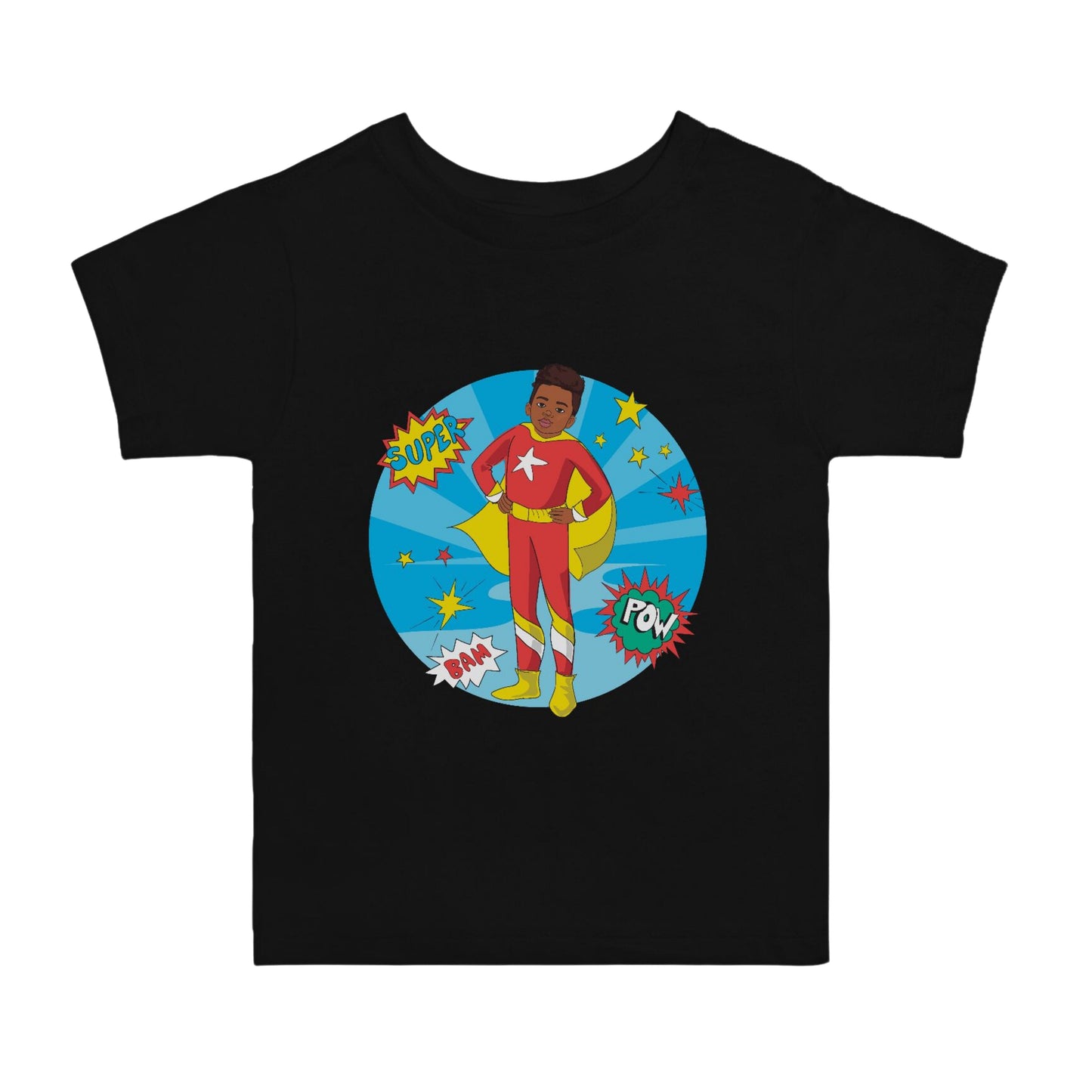 Toddler Black Superhero Tee | Red (2T-5T)