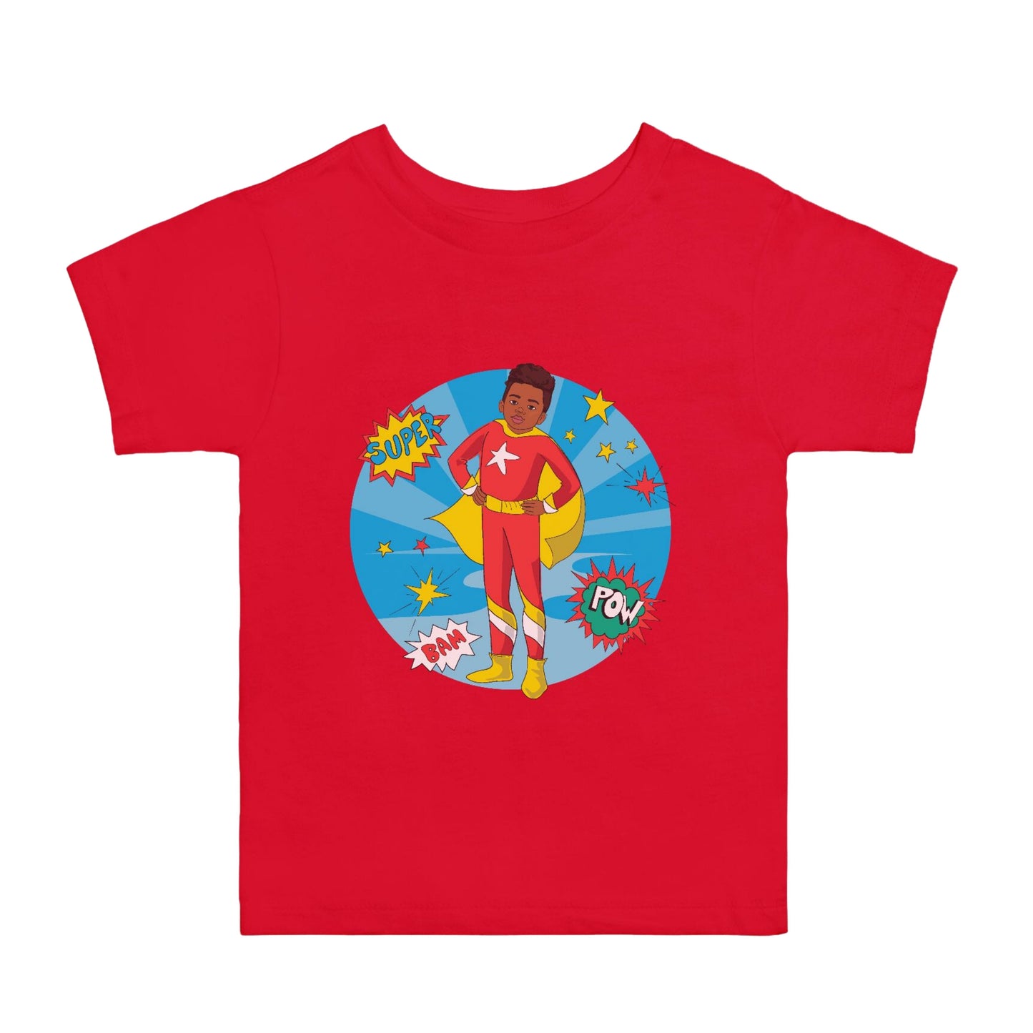 Toddler Black Superhero Tee | Red (2T-5T)