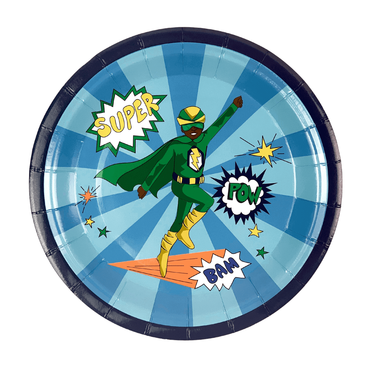 Superhero Small Paper Plates | Green Suit