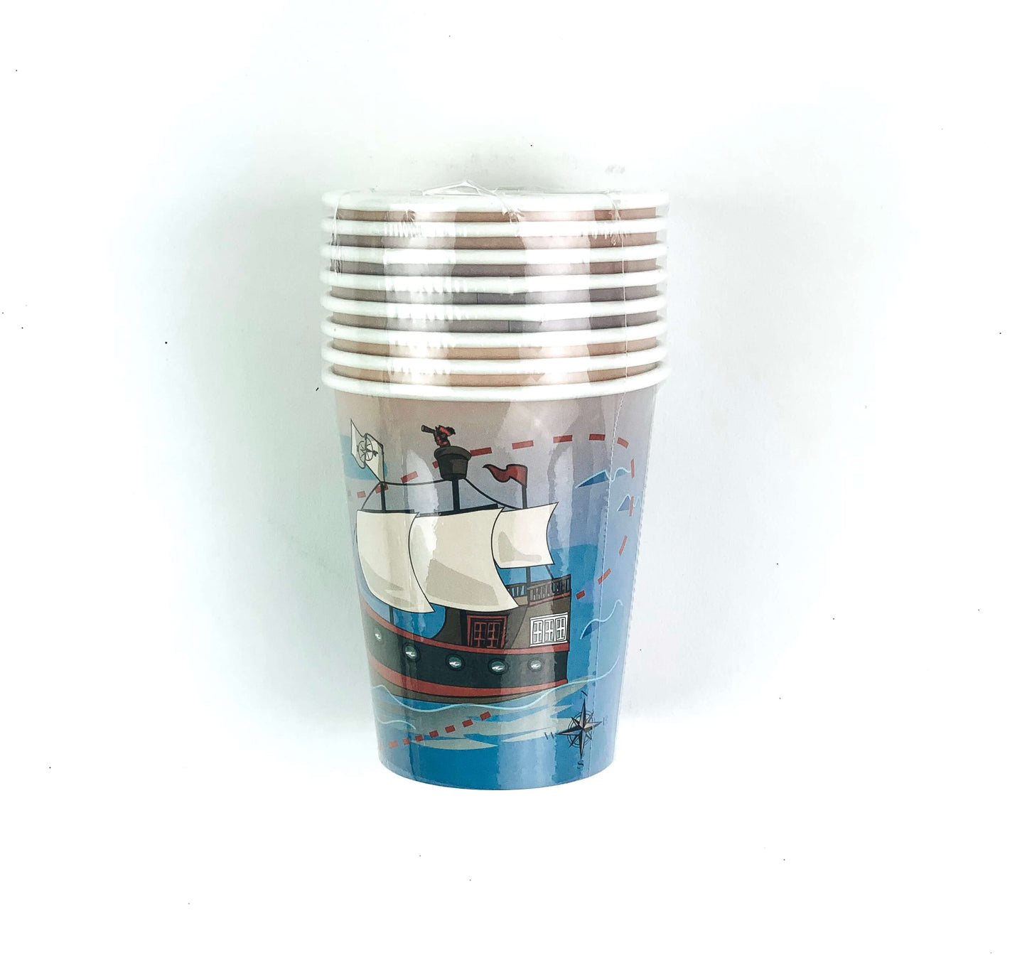 Pirate Ship Themed Paper Cups