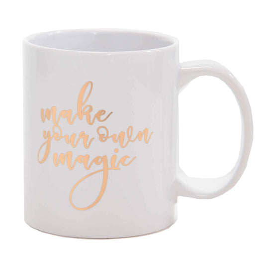 Make Your Own Magic Coffee Mug (White and Gold)
