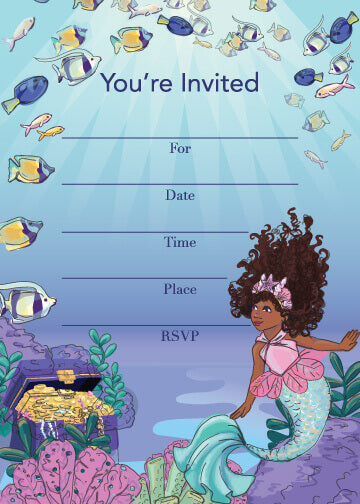 mermaid party invitations