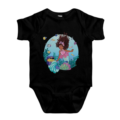 Black Mermaid Baby Onesie 