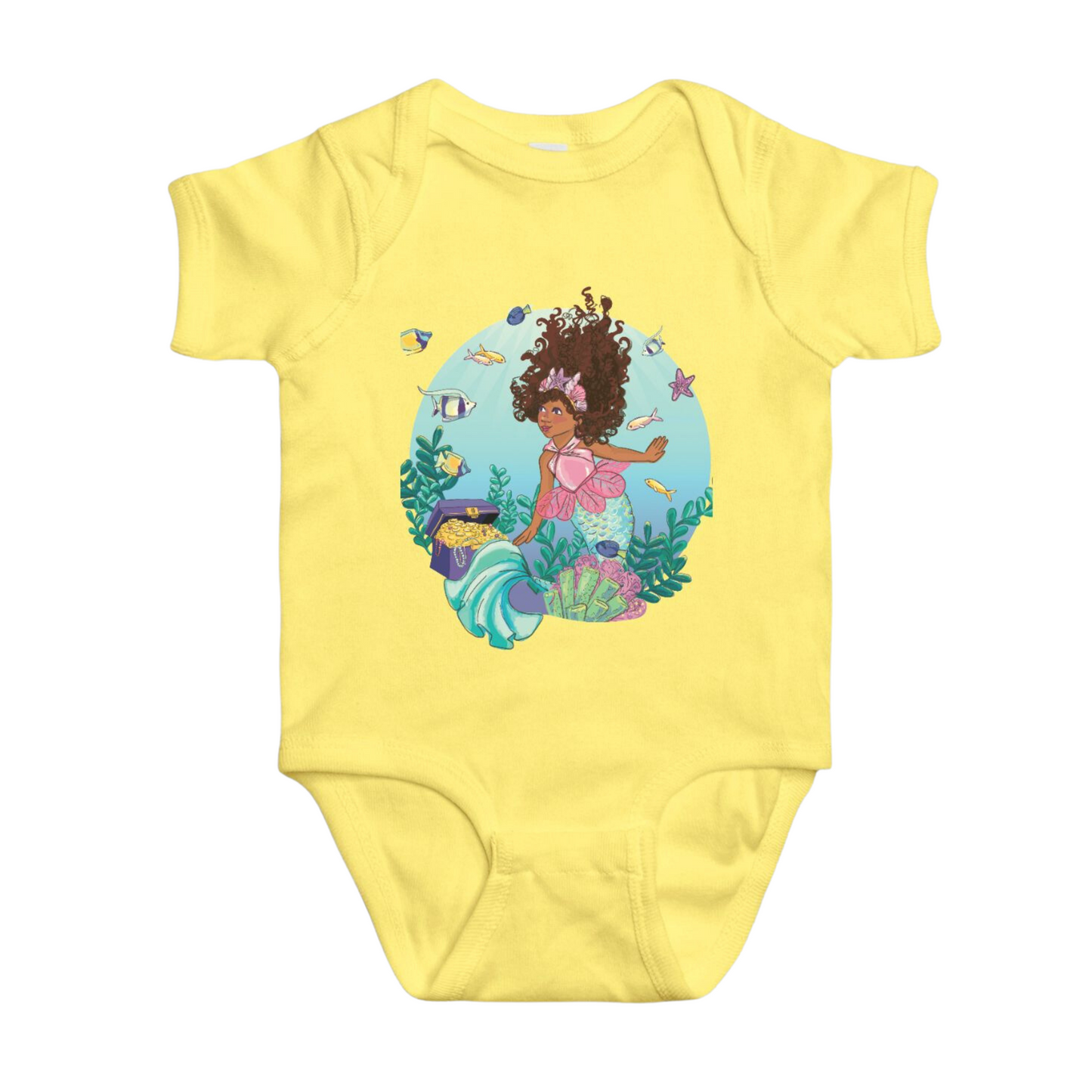 Yellow Mermaid Baby Onesie 