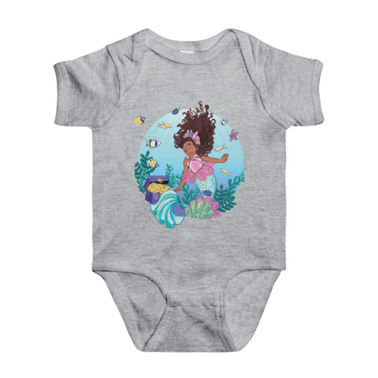 Grey Mermaid Baby Onesie 